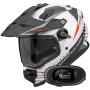 Casque Integral Scorpion ADF 9000 Air Feat White Black Red + Kit bluetooth 5R Lite Solo
