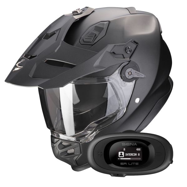 Casque Integral Scorpion ADF 9000 Air Matt Pearl Black + Kit bluetooth 5R Lite Casque Integral Scorpion ADF 9000 Air Matt Pearl Black + Kit bluetooth 5R Lite