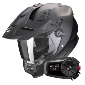 Casque Integral Scorpion ADF 9000 Air Matt Pearl Black + Kit Bluetooth 5S