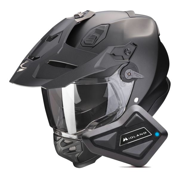 Casque Integral Scorpion ADF 9000 Air Matt Pearl Black + Kit Bluetooth BT Mini Casque Integral Scorpion ADF 9000 Air Matt Pearl Black + Kit Bluetooth BT Mini