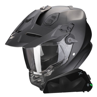 Casque Integral Scorpion ADF 9000 Air Matt Pearl Black + Kit bluetooth Exo-Com Link-1C