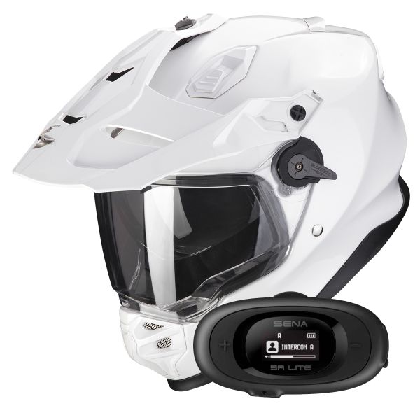 Casque Integral Scorpion ADF 9000 Air Matt Pearl White + Kit bluetooth 5R Lite Casque Integral Scorpion ADF 9000 Air Matt Pearl White + Kit bluetooth 5R Lite