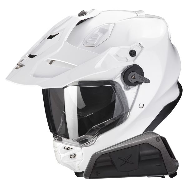 Casque Integral Scorpion ADF 9000 Air Matt Pearl White + Kit bluetooth Exo-Com Link-1 Casque Integral Scorpion ADF 9000 Air Matt Pearl White + Kit bluetooth Exo-Com Link-1