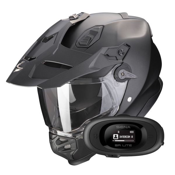 Casque Integral Scorpion ADF 9000 Air Solid Matt Black + Kit bluetooth 5R Lite Casque Integral Scorpion ADF 9000 Air Solid Matt Black + Kit bluetooth 5R Lite