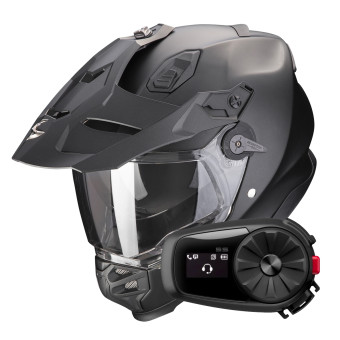 Casque Integral Scorpion ADF 9000 Air Solid Matt Black + Kit Bluetooth 5S