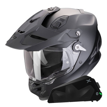 Casque Integral Scorpion ADF 9000 Air Solid Matt Black + Kit bluetooth Exo-Com Link-1C