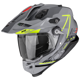 Casque Integral Scorpion ADF 9000 Air Summit Silver Neon Yellow