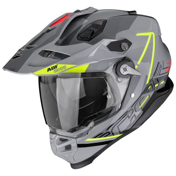 Casque Integral Scorpion ADF 9000 Air Summit Silver Neon Yellow