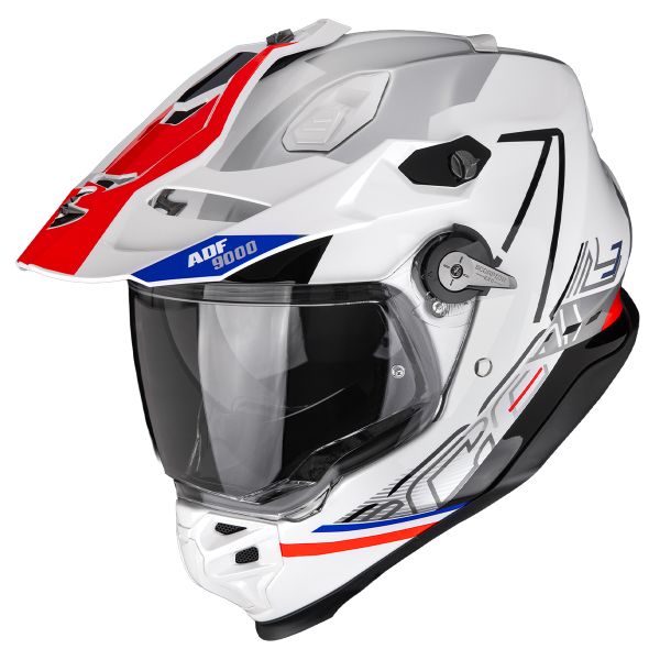 Casque Integral Scorpion ADF 9000 Air Summit White Red Silver