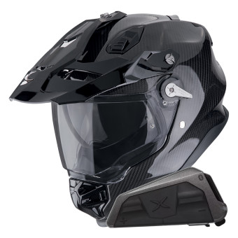 Casque Integral Scorpion ADF 9000 Carbon Air Solid Black + Kit bluetooth Exo-Com Link-1 Casque Integral Scorpion ADF 9000 Carbon Air Solid Black + Kit bluetooth Exo-Com Link-1