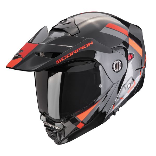 Casque Modulable Scorpion ADX-2 Galane Silver Black Red Casque Modulable Scorpion ADX-2 Galane Silver Black Red