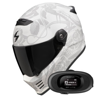 Casque Integral Scorpion Covert FX Dragon Grey Mat Silver + Kit bluetooth 5R Lite Solo