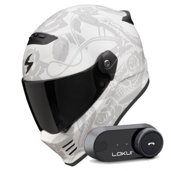 Casque Integral Scorpion Covert FX Dragon Grey Mat Silver + Kit Bluetooth Lokui K30 Casque Integral Scorpion Covert FX Dragon Grey Mat Silver + Kit Bluetooth Lokui K30