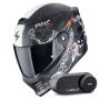 Casque Integral Scorpion Covert FX Skullz Black Grey Red + Kit Bluetooth Lokui K30