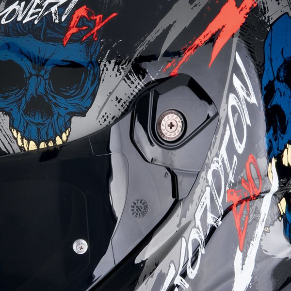 Scorpion Covert FX Skullz Matt Black Grey Gold