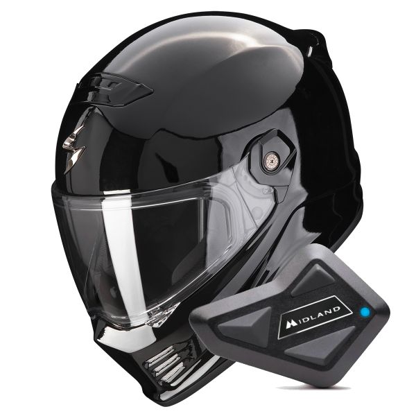 Casque Integral Scorpion Covert FX Solid Black + Kit Bluetooth BT Mini Casque Integral Scorpion Covert FX Solid Black + Kit Bluetooth BT Mini