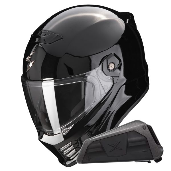 Casque Integral Scorpion Covert FX Solid Black + Kit bluetooth Exo-Com Link-1 Casque Integral Scorpion Covert FX Solid Black + Kit bluetooth Exo-Com Link-1