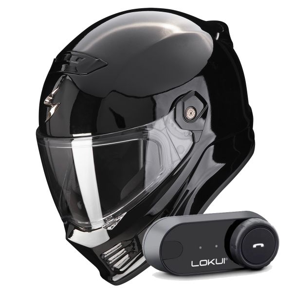 Casque Integral Scorpion Covert FX Solid Black + Kit Bluetooth Lokui K30 Casque Integral Scorpion Covert FX Solid Black + Kit Bluetooth Lokui K30