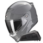 Casque Integral Scorpion Covert FX Solid Cement Grey + Kit bluetooth Exo-Com Link-1