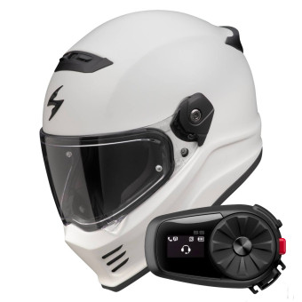 Casque Integral Scorpion Covert FX Solid Cool Grey Mat + Kit Bluetooth 5S Solo