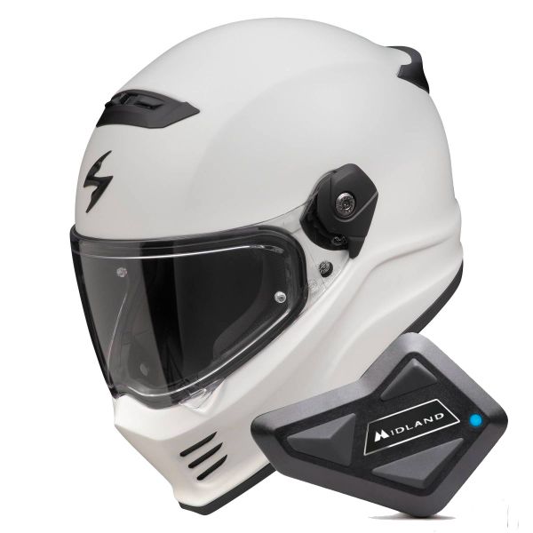 Casque Integral Scorpion Covert FX Solid Cool Grey Mat + Kit Bluetooth BT Mini