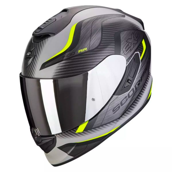 Casque Integral Scorpion Exo 1400 Evo Air Attune Matt Grey Black Neon Yellow