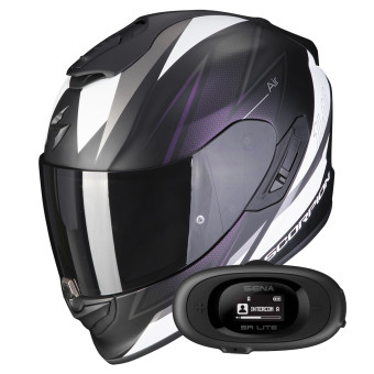 Casque Integral Scorpion Exo 1400 Evo Air Thelios Matt Black Chameleon + Kit bluetooth 5R Lite