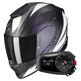 Casque Integral Scorpion Exo 1400 Evo Air Thelios Matt Black Chameleon + Kit Bluetooth 5S