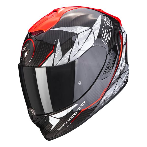 Casque Integral Scorpion Exo 1400 Evo Carbon Air Aranea Black Neon Red Casque Integral Scorpion Exo 1400 Evo Carbon Air Aranea Black Neon Red