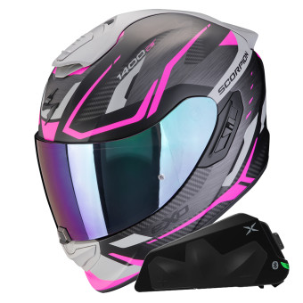 Casque Integral Scorpion Exo 1400 Evo II Air Accord Matt Pink + Kit bluetooth Exo-Com Link-1C