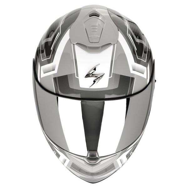 Scorpion Exo 1400 Evo II Air Linart Grey White + Kit bluetooth Exo-Com Link-1