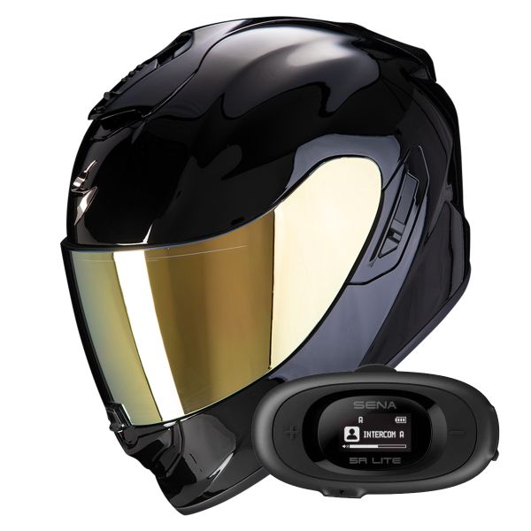 Casque Integral Scorpion Exo 1400 Evo II Air Solid Black + Kit bluetooth 5R Lite