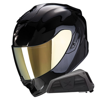 Casque Integral Scorpion Exo 1400 Evo II Air Solid Black + Kit bluetooth Exo-Com Link-1