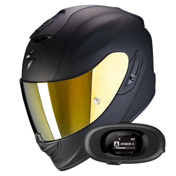 Casque Integral Scorpion Exo 1400 Evo II Air Solid Matt Black + Kit bluetooth 5R Lite