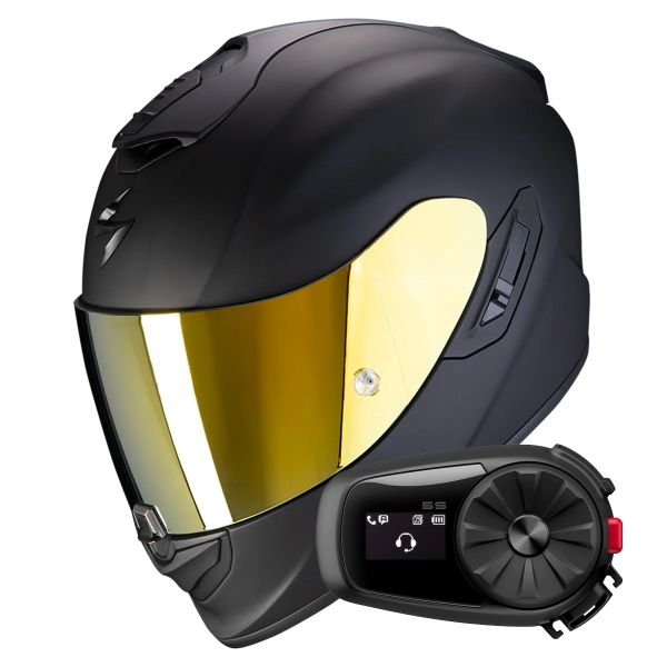 Casque Integral Scorpion Exo 1400 Evo II Air Solid Matt Black + Kit Bluetooth 5S