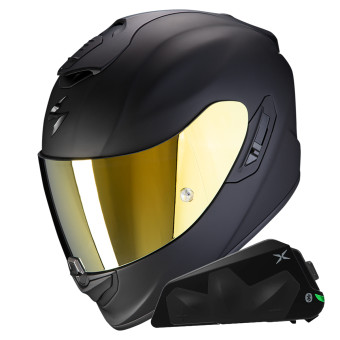 Casque Integral Scorpion Exo 1400 Evo II Air Solid Matt Black + Kit bluetooth Exo-Com Link-1C
