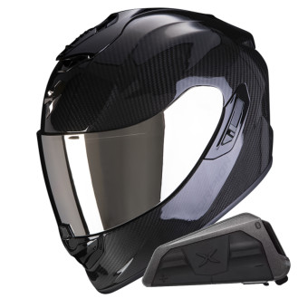 Casque Integral Scorpion Exo 1400 Evo II Carbon Air Black + Kit bluetooth Exo-Com Link-1