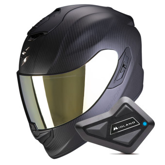 Casque Integral Scorpion Exo 1400 Evo II Carbon Air Matt Black + Kit Bluetooth BT Mini