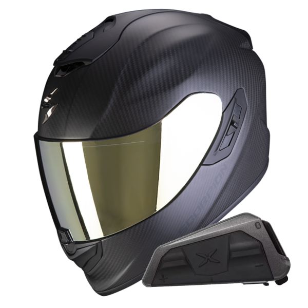 Casque Integral Scorpion Exo 1400 Evo II Carbon Air Matt Black + Kit bluetooth Exo-Com Link-1 Casque Integral Scorpion Exo 1400 Evo II Carbon Air Matt Black + Kit bluetooth Exo-Com Link-1