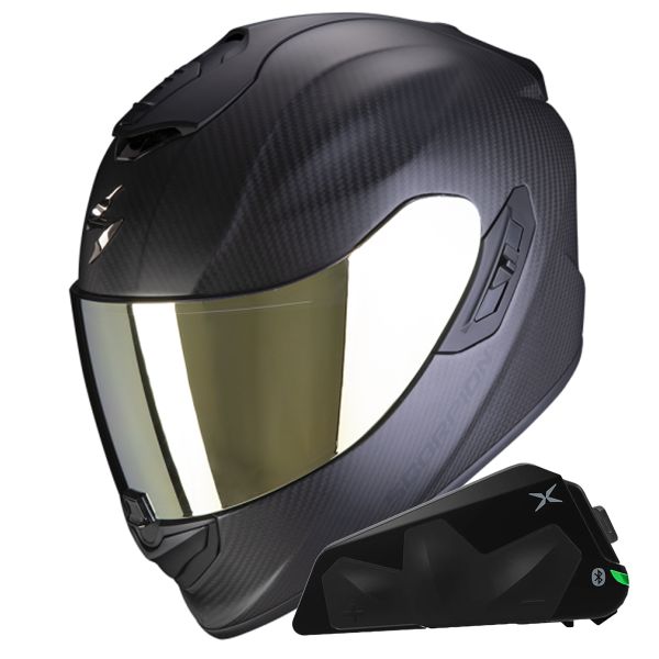 Casque Integral Scorpion Exo 1400 Evo II Carbon Air Matt Black + Kit bluetooth Exo-Com Link-1C Casque Integral Scorpion Exo 1400 Evo II Carbon Air Matt Black + Kit bluetooth Exo-Com Link-1C