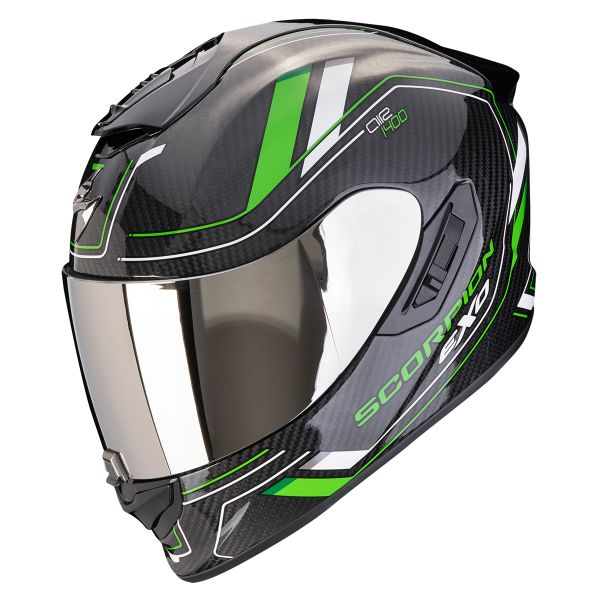 Casque Integral Scorpion Exo 1400 Evo II Carbon Air Mirage Black Green Casque Integral Scorpion Exo 1400 Evo II Carbon Air Mirage Black Green