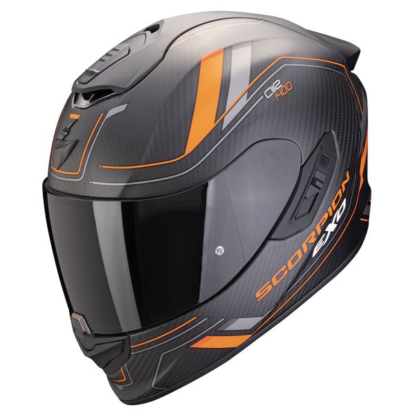 Casque Integral Scorpion Exo 1400 Evo II Carbon Air Mirage Matt Black Orange Casque Integral Scorpion Exo 1400 Evo II Carbon Air Mirage Matt Black Orange