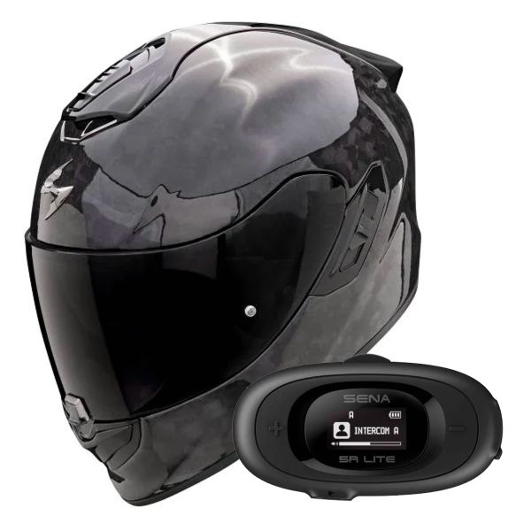 Casque Integral Scorpion Exo 1400 Evo II Carbon Air Onyx Black + Kit bluetooth 5R Lite Solo Casque Integral Scorpion Exo 1400 Evo II Carbon Air Onyx Black + Kit bluetooth 5R Lite Solo