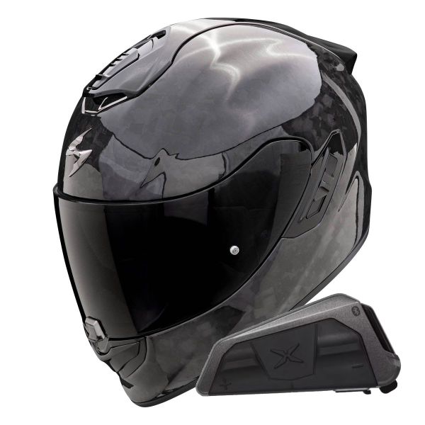 Casque Integral Scorpion Exo 1400 Evo II Carbon Air Onyx Black + Kit bluetooth Exo-Com Link-1 Casque Integral Scorpion Exo 1400 Evo II Carbon Air Onyx Black + Kit bluetooth Exo-Com Link-1