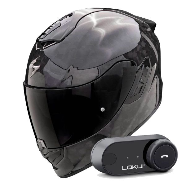 Casque Integral Scorpion Exo 1400 Evo II Carbon Air Onyx Black + Kit Bluetooth Lokui K30 Casque Integral Scorpion Exo 1400 Evo II Carbon Air Onyx Black + Kit Bluetooth Lokui K30