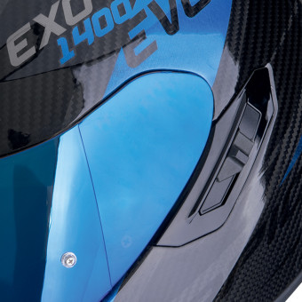 Scorpion Exo 1400 Evo II Carbon Air Platted Blue + Kit bluetooth Exo-Com Link-1C