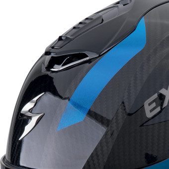 Scorpion Exo 1400 Evo II Carbon Air Platted Blue + Kit bluetooth Exo-Com Link-1C