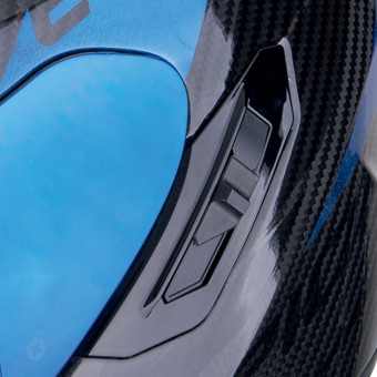 Scorpion Exo 1400 Evo II Carbon Air Platted Blue + Kit bluetooth Exo-Com Link-1C