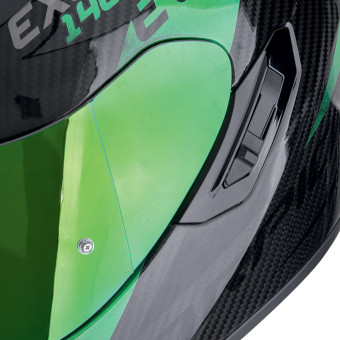 Scorpion Exo 1400 Evo II Carbon Air Platted Green + Kit bluetooth Exo-Com Link-1C
