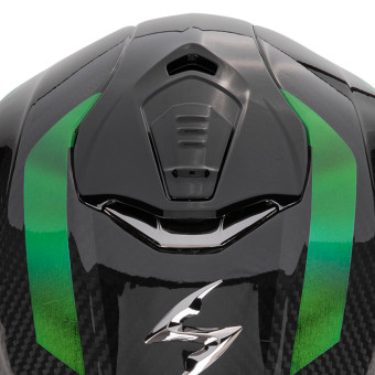 Scorpion Exo 1400 Evo II Carbon Air Platted Green + Kit bluetooth Exo-Com Link-1C